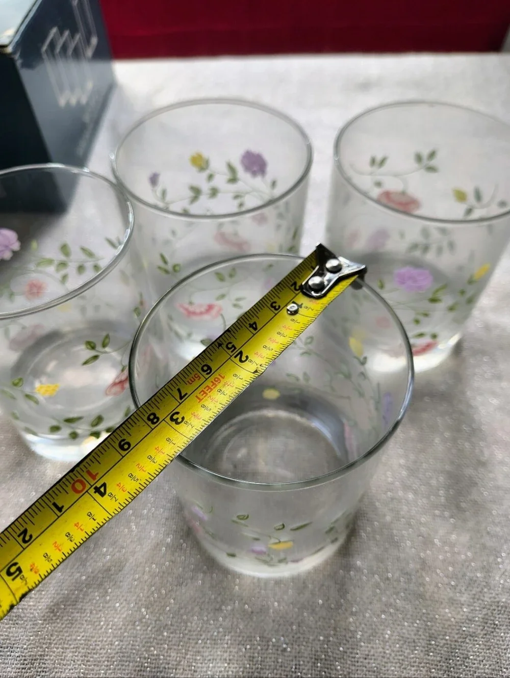 Set of 4 Johnson Brothers Summer Chintz 14 oz Old Fashioned Glasses
